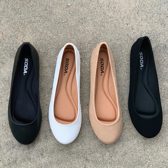 Soda Natural Nbpu Ballet Round Toe Gel Insole Flat - Picture 5 of 5